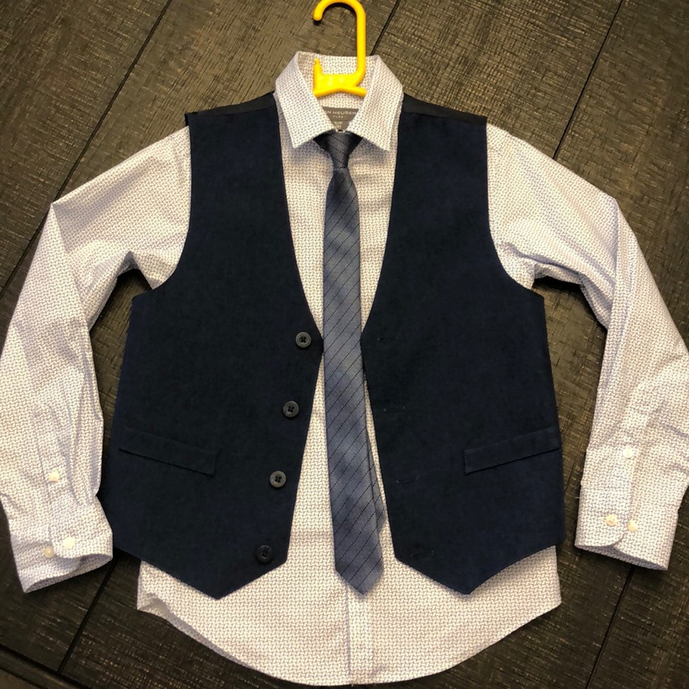 Boys dress shirt, tie & vest set